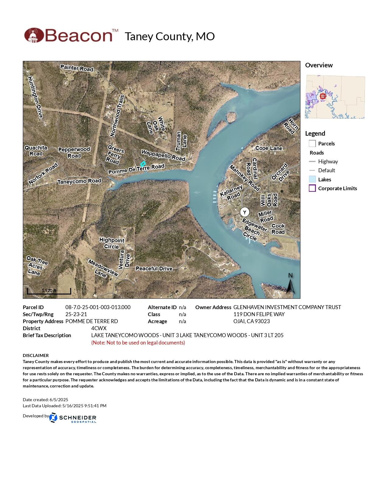 Photo 2 - Land for sale – Lot 205  Lake Taneycomo Woods   Branson, MO