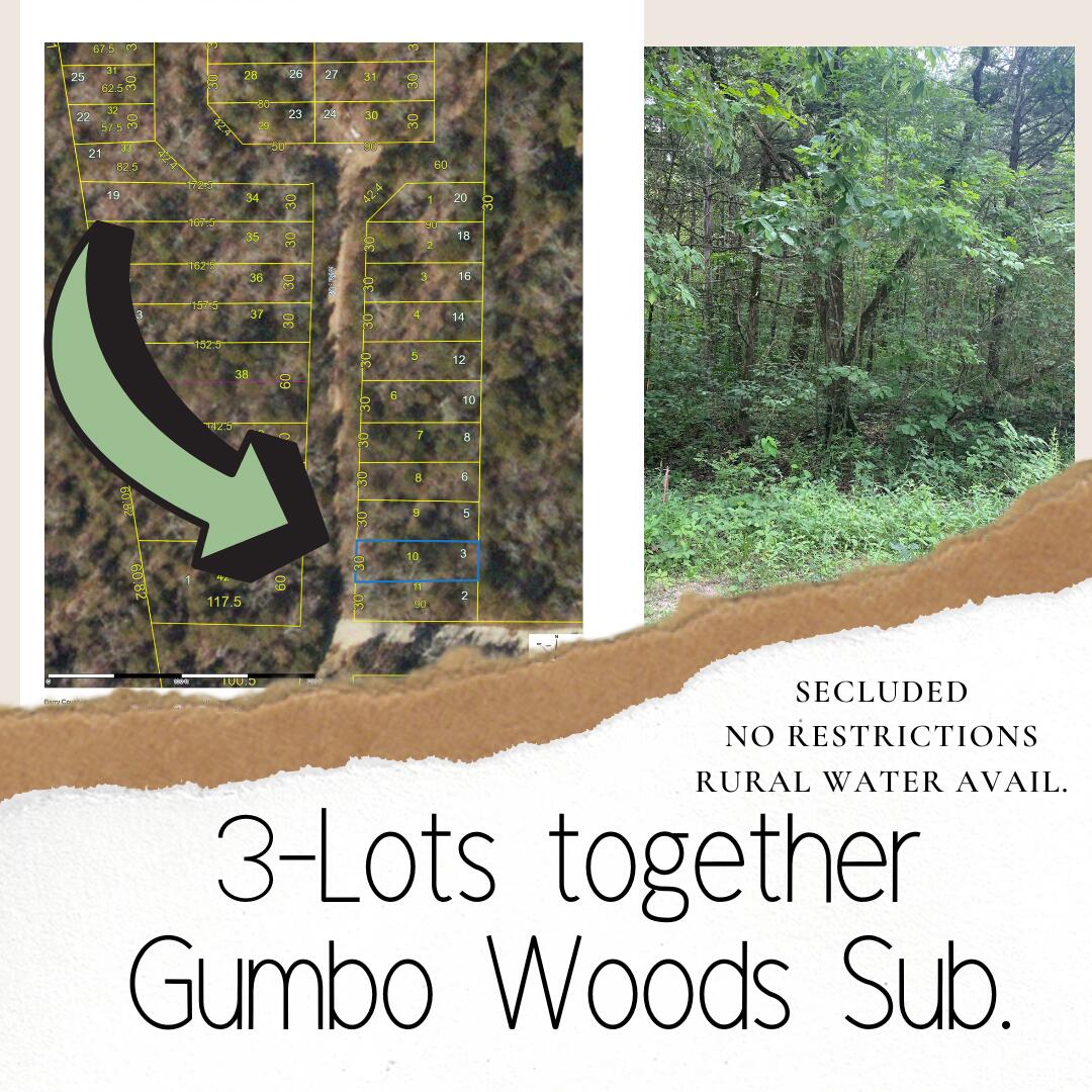 Land for sale – Lots 3,5,6  Gumbo Woods   Shell Knob, MO